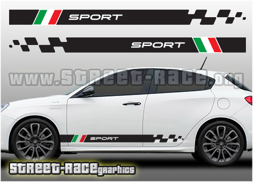 Alfa Romeo Giulietta racing stripes 004 Italian flag graphics
