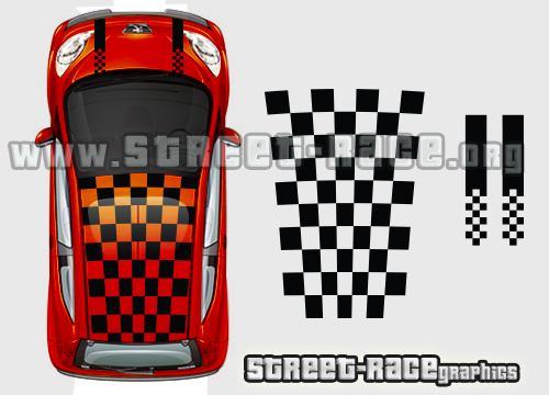 Peugeot 107 108 - 007 roof squares & bonnet stripes - Image 2