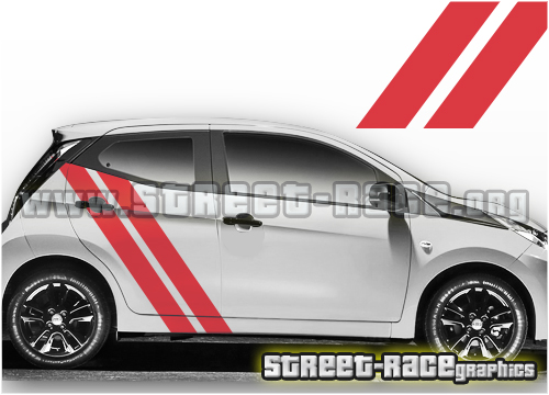 Toyota Aygo racing stripes 026 diagonal decals