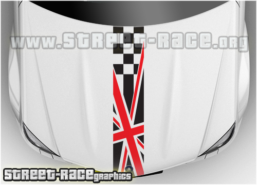 Mini bonnet racing stripe BS1207 - Union Jack