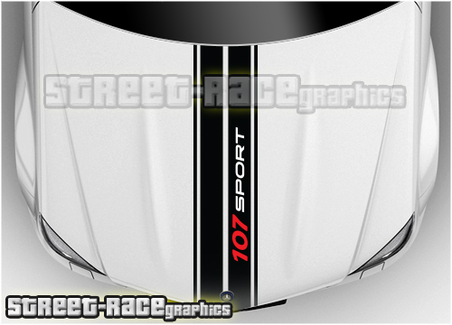 Peugeot bonnet stripe BS1309 - 107 SPORT