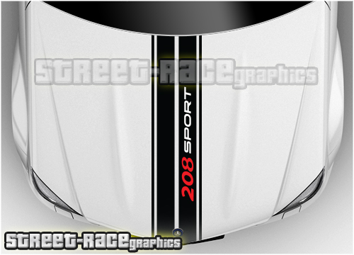 Peugeot bonnet stripe BS1312 - 208 SPORT
