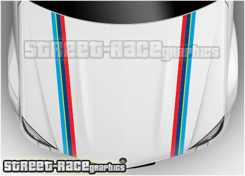 Peugeot bonnet / hood racing stripes BS1313 RALLY