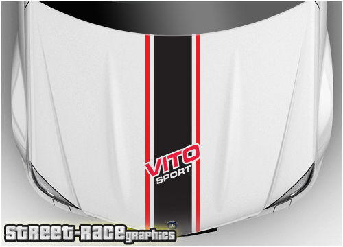 Mercedes bonnet / hood racing stripe BS2602 - Vito Sport