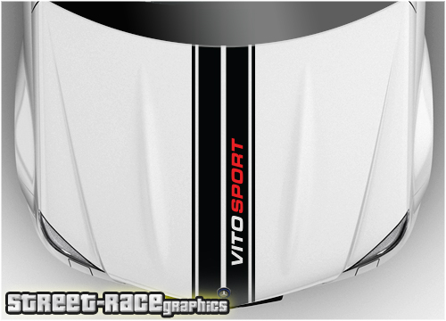 Mercedes bonnet / hood racing stripe BS2606 - Vito Sport