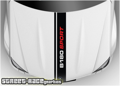 Mercedes bonnet / hood racing stripe BS2618 - B180 Sport
