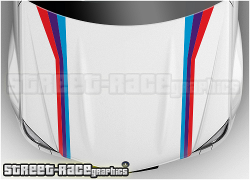 BS2703 BMW M Sport bonnet / hood racing stripes 90-240mm