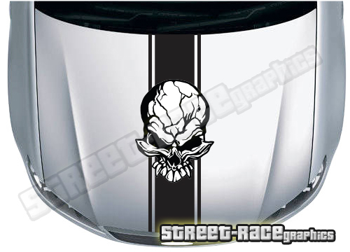 4x4 truck bonnet racing stripe 005 - Skull