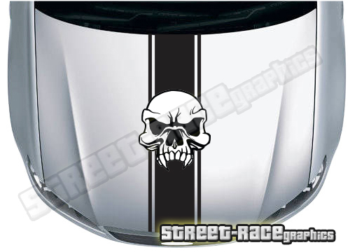 4x4 truck bonnet racing stripe 009 - Skull