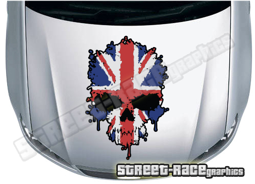 BS3801 Skull printed bonnet / hood graphic