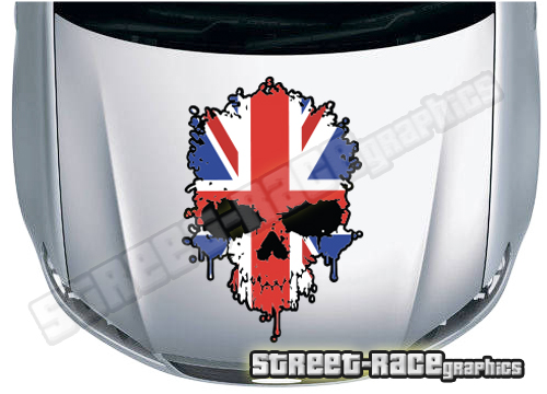 BS3802 Skull printed bonnet / hood graphic