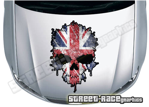 BS3803 Skull printed bonnet / hood graphic