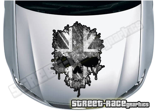 BS3804 Skull printed bonnet / hood graphic