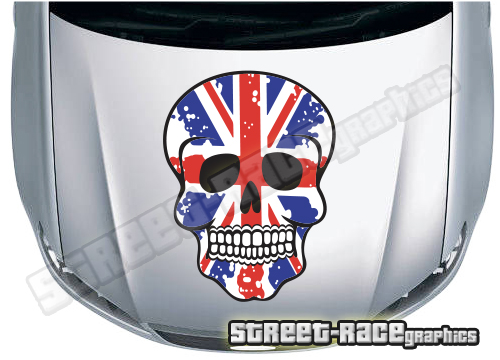 BS3805 Skull printed bonnet / hood graphic