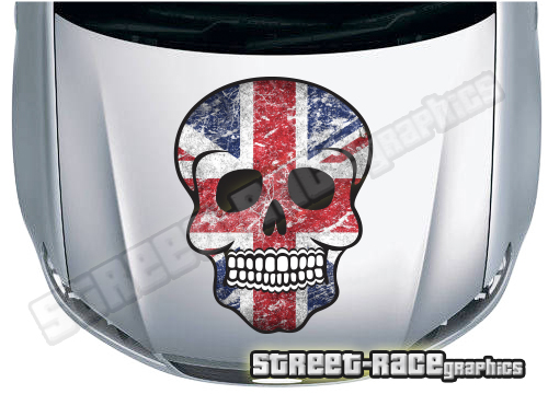 BS3807 Skull printed bonnet / hood graphic