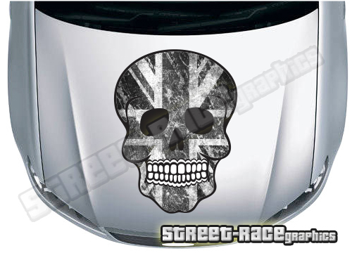 BS3808 Skull printed bonnet / hood graphic