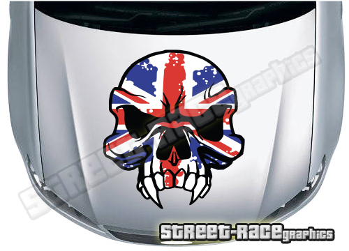 BS3809 Skull printed bonnet / hood graphic