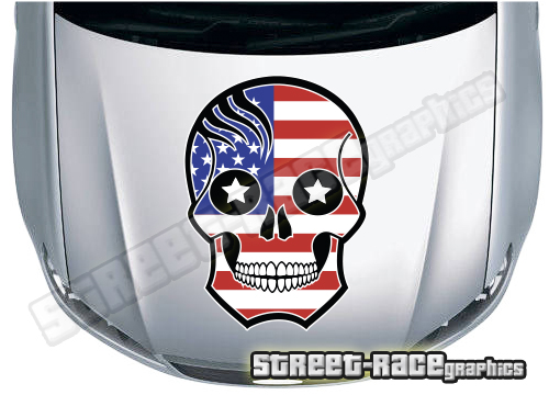 BS3813 Skull printed bonnet / hood graphic