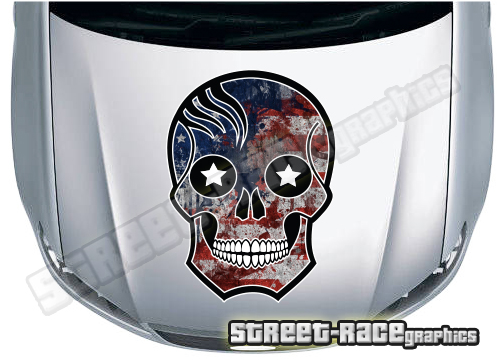 BS3814 Skull printed bonnet / hood graphic