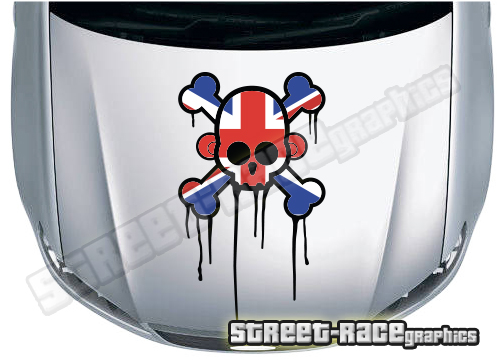 BS3816 Skull printed bonnet / hood graphic