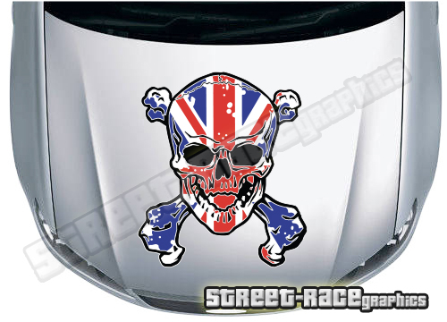 BS3821 Skull printed bonnet / hood graphic