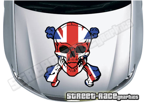 BS3822 Skull printed bonnet / hood graphic
