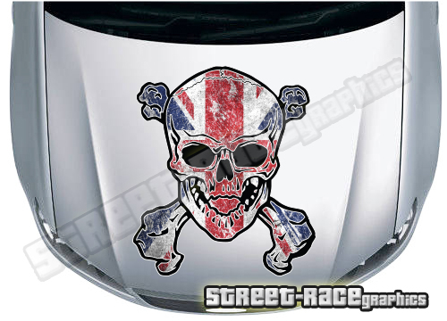 BS3823 Skull printed bonnet / hood graphic
