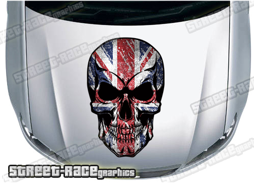 BS38702 Skull printed bonnet / hood graphic - Union Jack