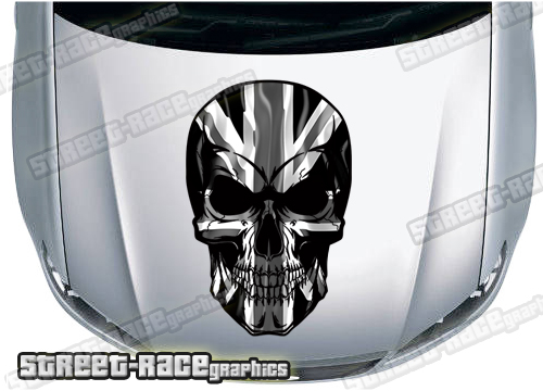 BS38707 Skull printed bonnet / hood graphic - Union Jack