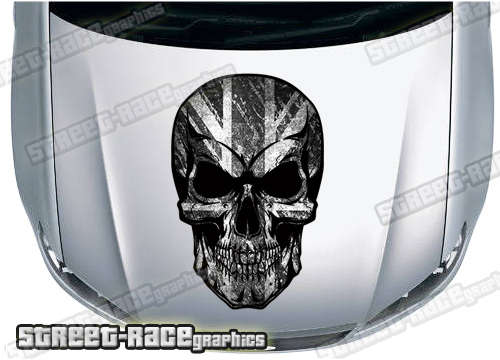 BS38708 Skull printed bonnet / hood graphic - Union Jack