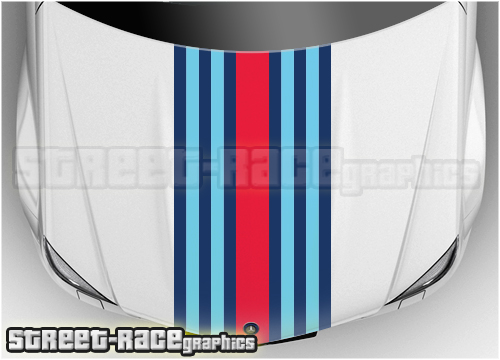 BSU201 Martini bonnet / hood racing stripes 520mm