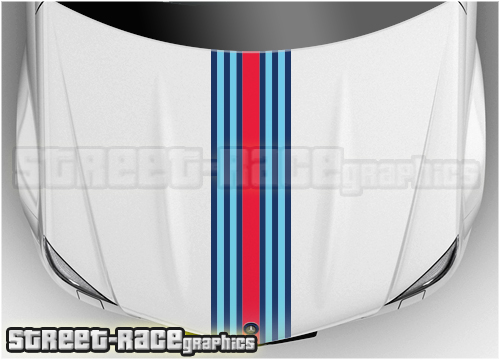 BSU202 Martini bonnet / hood racing stripes 280mm