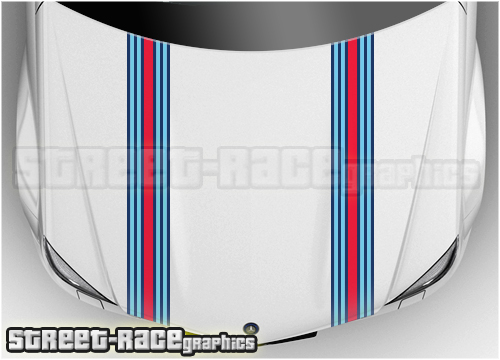 BSU206 Martini bonnet / hood racing stripes 150mm