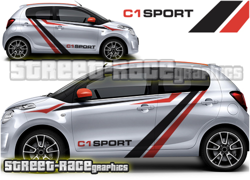 Citroen C1 rally 006 side stripes
