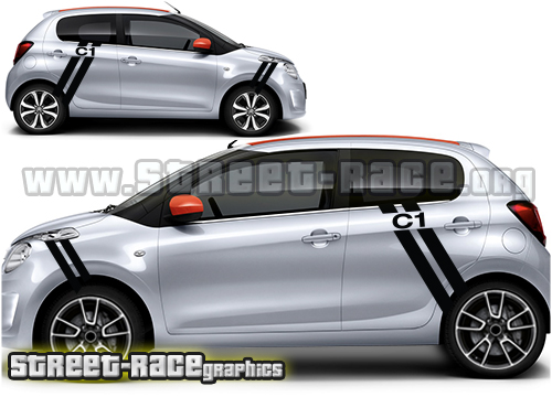 Citroen C1 - 002 diagonal side stripes
