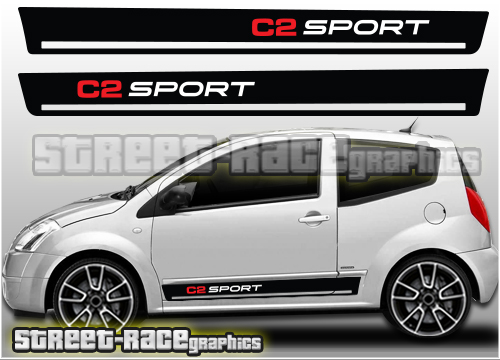 Citroen C2 racing stripes 001