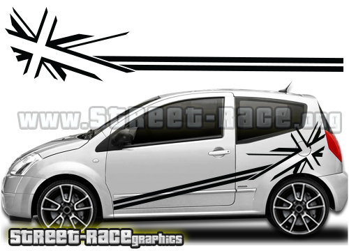 Citroen C2 racing stripes 017 - Union Jack