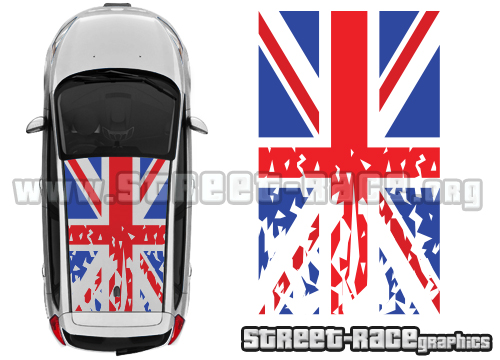 Citroen C2 OTT 018 Union Jack roof grunge graphics