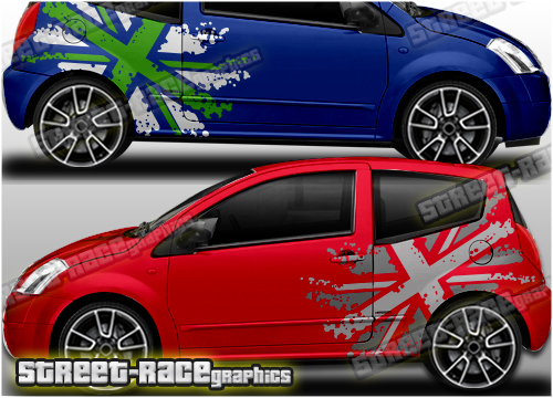 Citroen C2 rally graphics 025 - Union Jack Splatter - Image 2