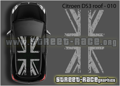 Citroen DS3 roof 010 Shredded Union Jack
