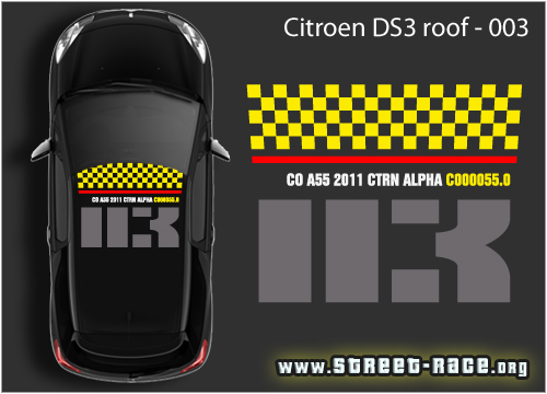 Citroen DS3 roof 003 'Plane Spirit' style graphics kit