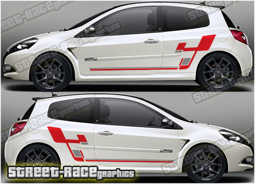 Renault Clio MK3 large 012 - rally side stickers