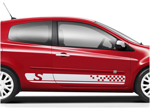 Clio S side racing stripes