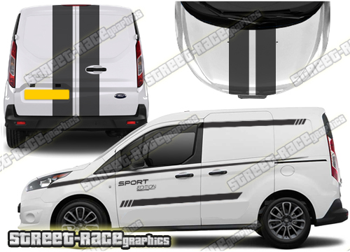 Ford Transit Connect FULL 013 racing stripes