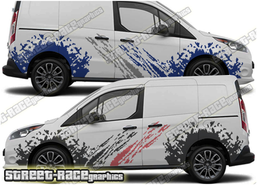 Ford Transit Connect Rally 001 mud splatter graphics