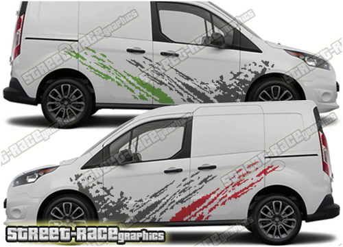 Ford Transit Connect Rally 002 mud splatter graphics