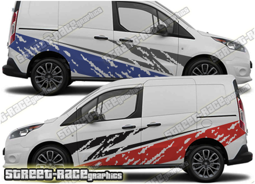 Ford Transit Connect Rally 008 mud splatter graphics