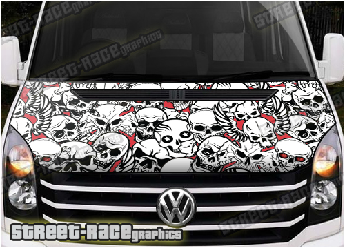 308 - VW Crafter / Mercedes Sprinter bonnet wrap (Skull)
