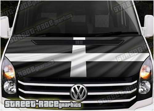 728 - VW Crafter / Mercedes Sprinter bonnet wrap (Cornwall flag)
