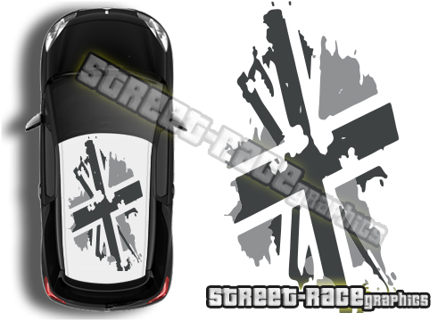 Citroen DS3 079 Union Jack roof graphics